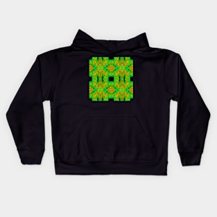 Modern Braid in Green and Yellow Kids Hoodie